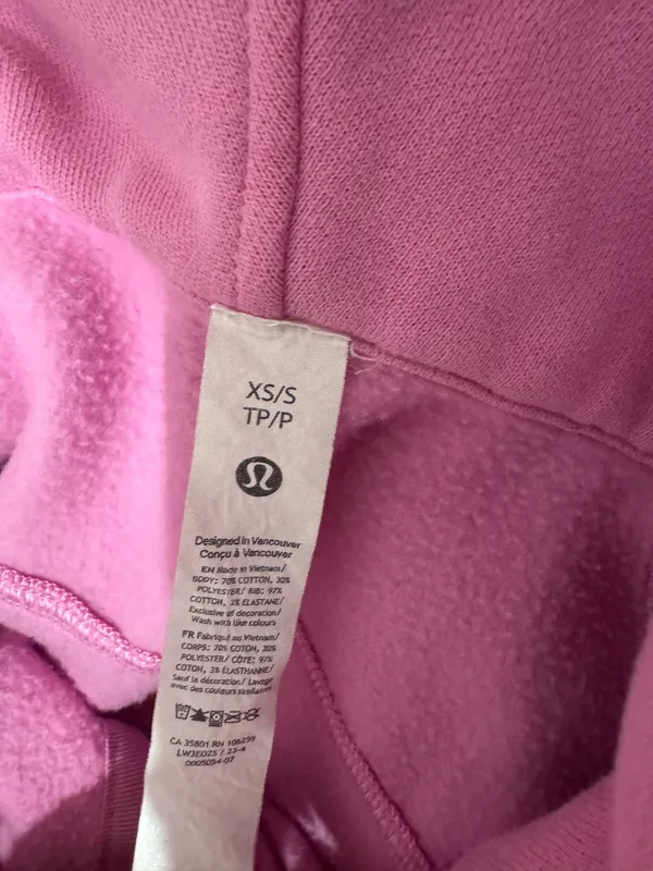 Lululemon Scuba Cropped Full-Zip Oversized Hoodie purple - Image 3