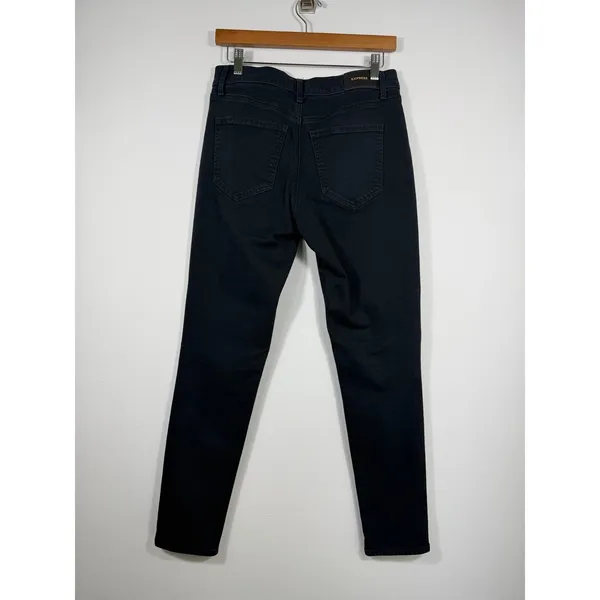 Express Mid Rise Black Skinny Jeans Size 6R Stretch Denim Pants - Image 2