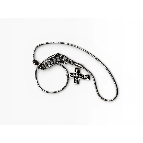 Brighton Seville‎ Cross Necklace Reversable Silver Gold 16" Two-Tone Scrollwork - Image 3
