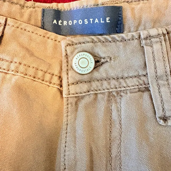 Aeropostale Womens Carpenter Pants Tan Khaki Cotton Canvas Utility Size XS - Image 8