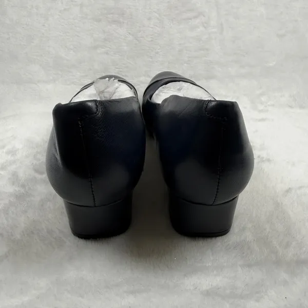 Easy Spirit Navy‎ Blue Leather Cap Toe Low Block Heel Pumps Women's Shoes 7 - Image 5