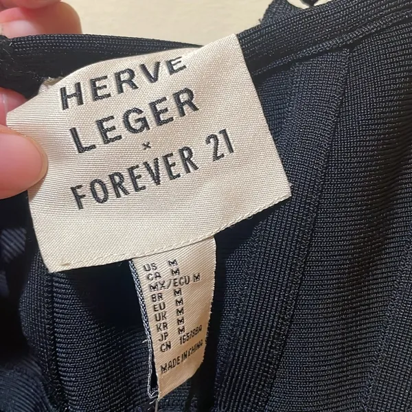 Women’s New Herve Leger x Forever 21 Transparent Black Bustier Fringe Bustier Ba - Image 10