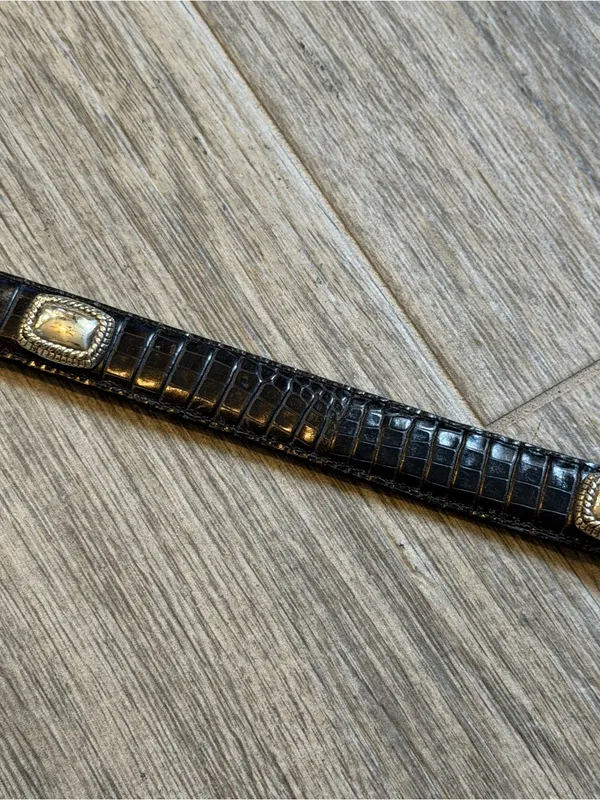 Vintage Brighton Black Leather Belt Size Medium Western Boho - Image 8