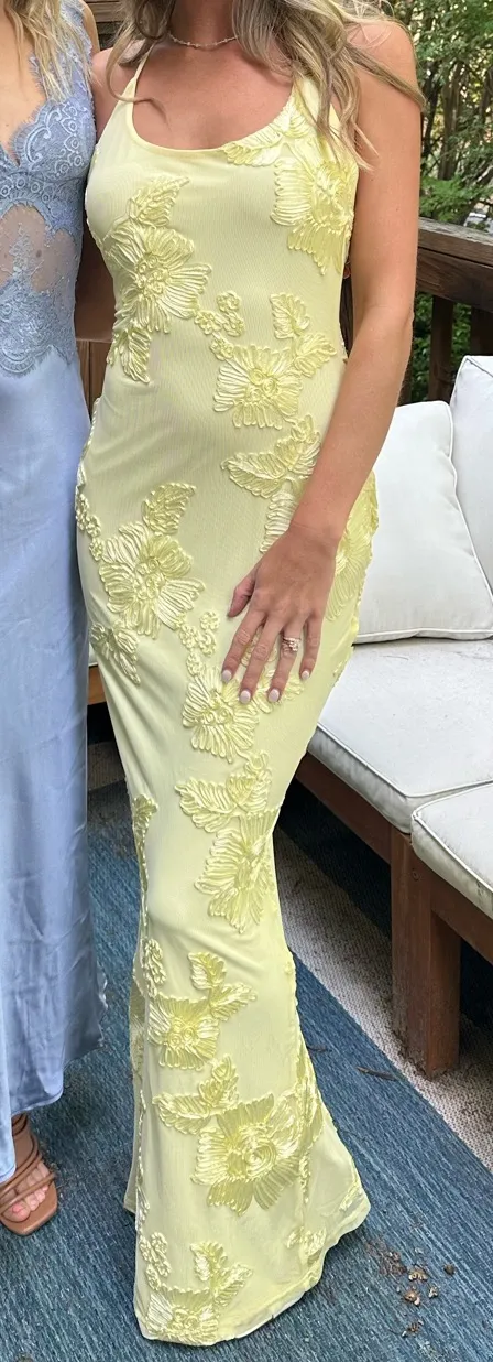 White Fox Summer Ready Maxi Dress Lemon - Image 2