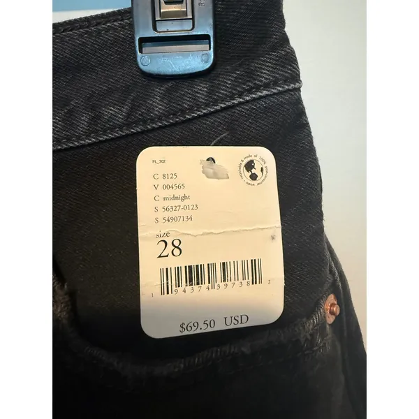 Levis Premium 501 Original Shorts Midnight Black Distressed Denim 28 NWT - Image 2