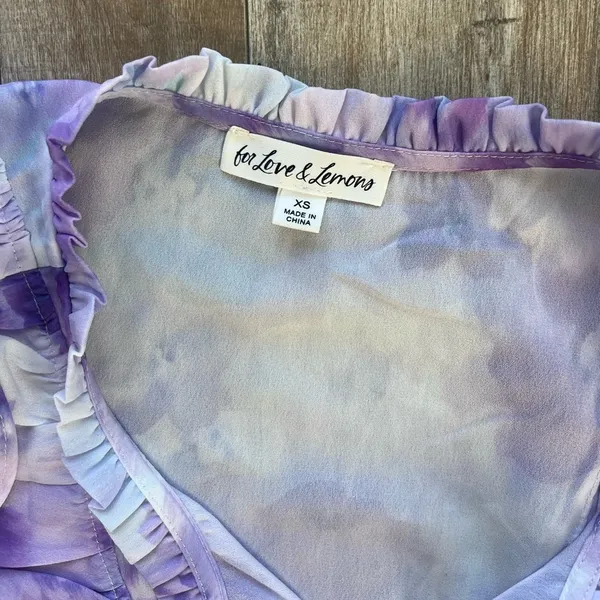For Love & Lemons ruffle front zinnia blouse size XS - Image 3