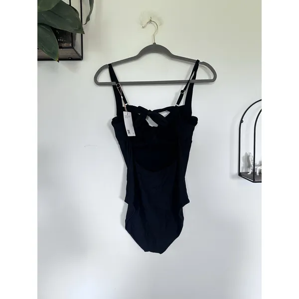 NWT Quince Black Italian Underwire One-Piece Swimsuit Size Large - Image 2