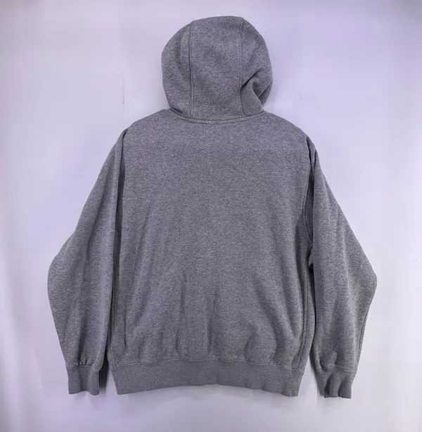 Vintage Nike Light Gray Hoodie White Logo Size Medium - Image 10