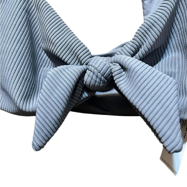 Frankies Bikinis NWT Gray Ronnie‎ Ribbed Neck Tie Top Size Small - Image 11