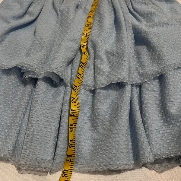 Hill House The Clara Tulle Tiered Dotted Mini Skirt Powder Blue Women Small - Image 11