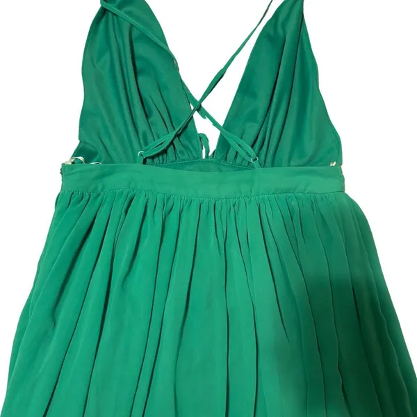 Green Papaya maxi summer flowy whimsical dress Sz L - Image 5