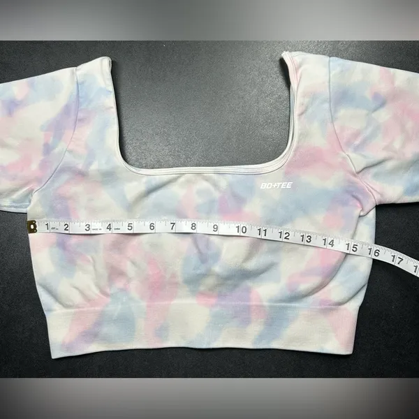 Oh Polly Bo+Tee Size S Limited Edition Seamless Plunge Tie Dye Crop Top - Image 3