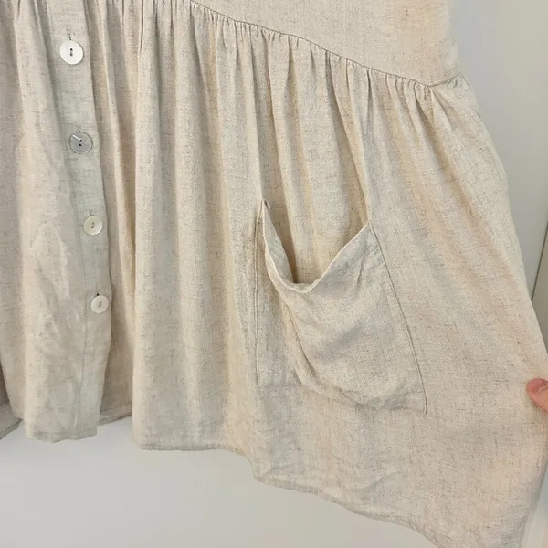 Princess Polly The Sandy Mini Oversized Dress Natural Lower Impact Size S/M - Image 7