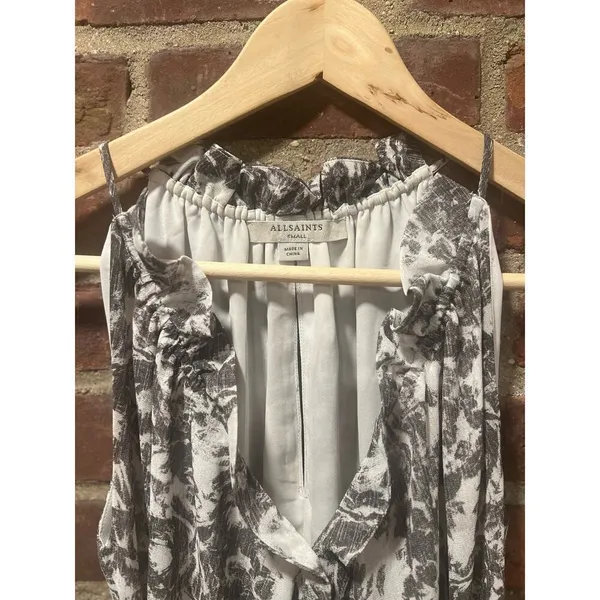 AllSaints Nyla Floral Ruffle Maxi Dress Grunge Romantic - Image 8