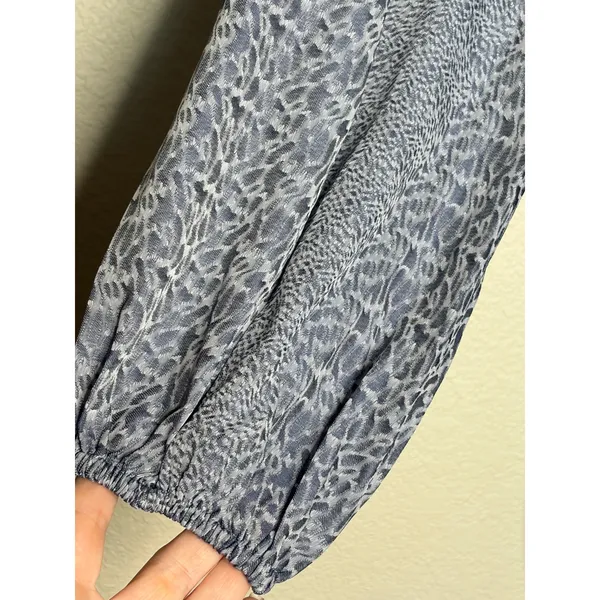 Finders Keepers Animal Print Ruched Mini Dress Blue Gray Size S - Image 5