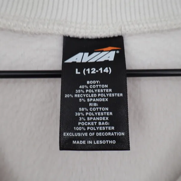 Avia Sweatshirt Womens L Pullover Cream Quarter-Zip Fleece Mock Neck Good - Image 2