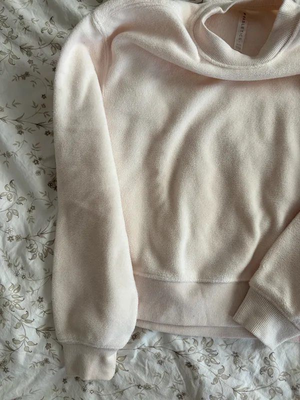 Fuzzy Cream Crewneck Fabletics  - Image 2