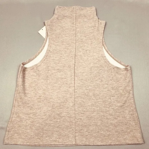 A New Day Mock Neck Sleeveless Sweater‎ Tank Top Oatmeal Tan Womens Large NEW - Image 2