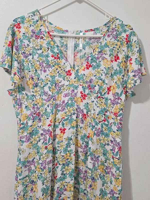 beachsissi Floral Mini Dress - White/Multicolor floral - Size XL - Image 3