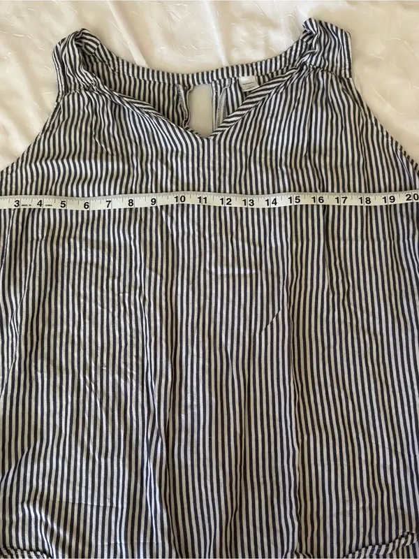 Coastal grandma flowy nautical stripe tank / Old Navy Black XL - Image 6