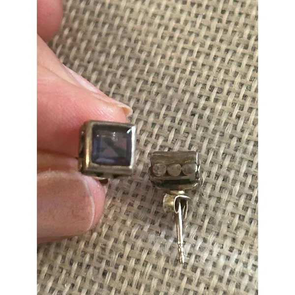 Lot a624 .25 inch length 925 sterling silver earrings stud - Image 4