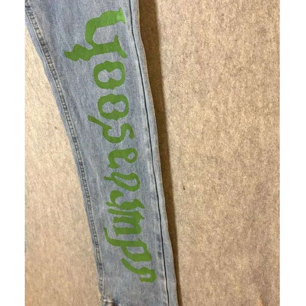 Urbanic Graphic Graffiti Jeans Women’s S Y2K Distressed Ripped Streetwear Grunge - Image 8