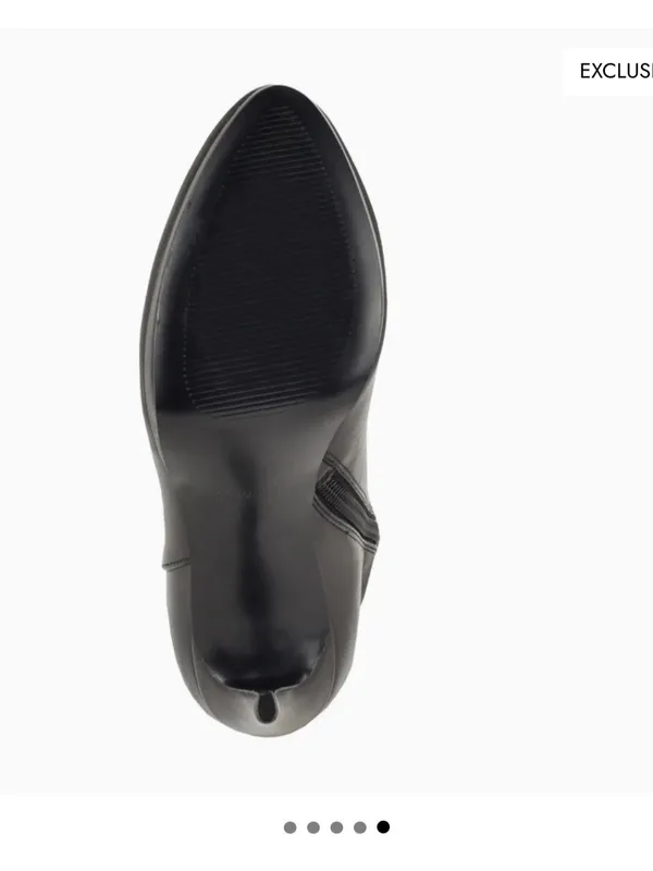 Quizme Platform Leather Boots Black Stiletto Heel Boots with Zipper - Image 4