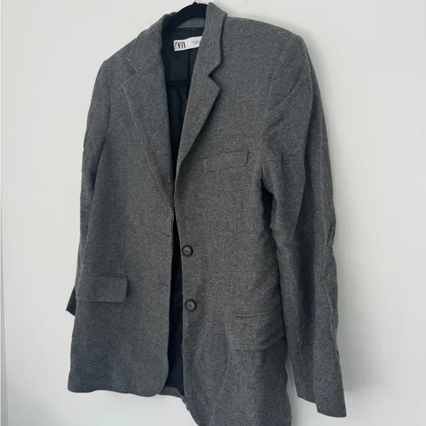 Gray Wool Blazer Zara - Image 2