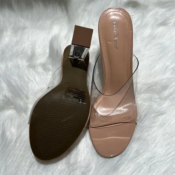 Torta Caliente (Size 8.5M) Clear/Nude Open Toe‎ Slip-on Block Heel. B76 - Image 6