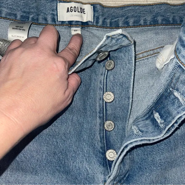 AGOLDE 90's Pinch Waist‎ Backdrop Distressed High Rise Straight Jeans 27 - Image 6