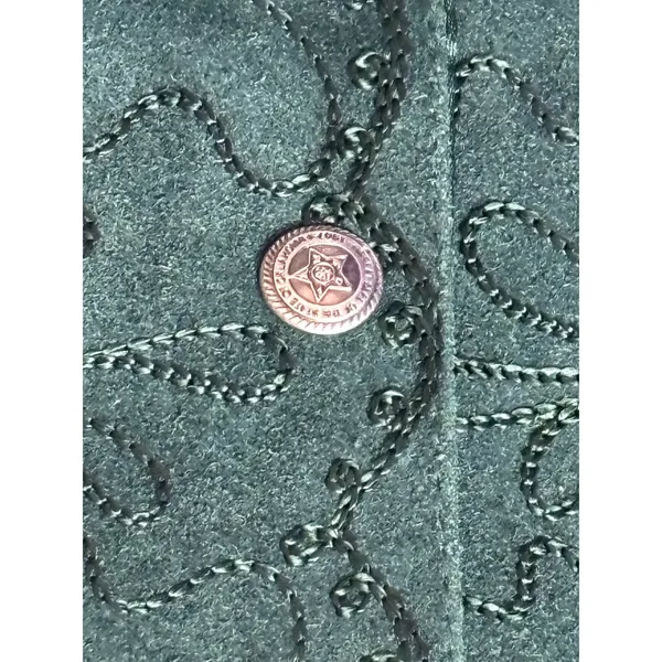 Vintage Scully Western‎ Embroidered Leather Vest Green Suede Boho Cowgirl Small - Image 9