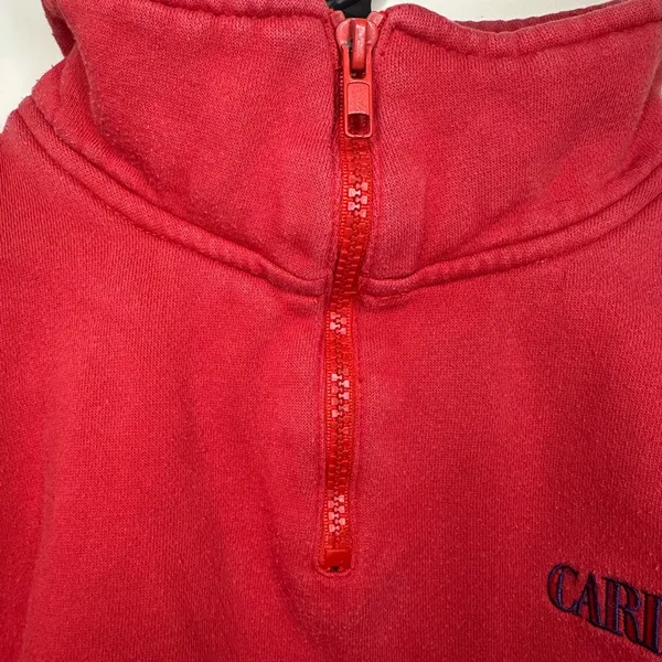 Vintage Princess Cruises Caribbean 1/4 Zip Sweatshirt in Red Size Medium - Image 7