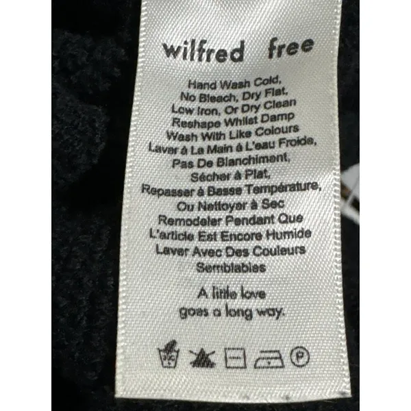 Aritzia Wilfred Free Lolan Sweater Womens S Black Merino Wool Cropped Knit - Image 5
