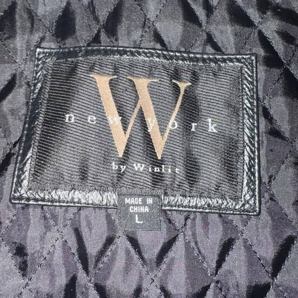 Vintage New York by‎ Winlet Women’s Large Black Genuine Leather Jacket EUC - Image 8