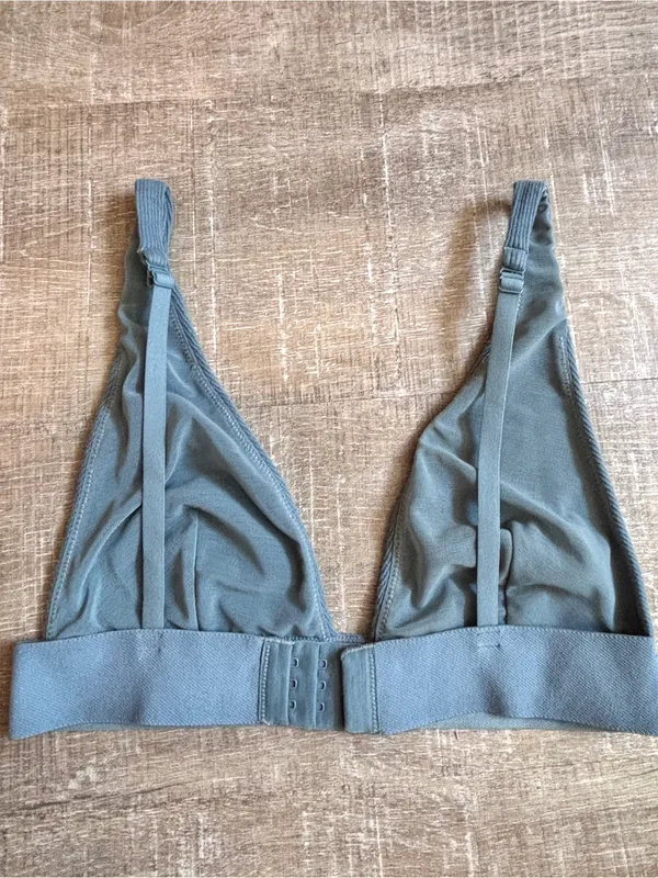 SKIMS Cotton Rib Plunge Bralette Blue Size Medium Light Support Lounge Bra M⁠ - Image 8