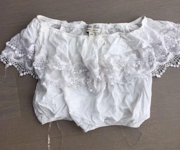 ASOS Parisian off shoulder crochet trim top S/M - Image 5