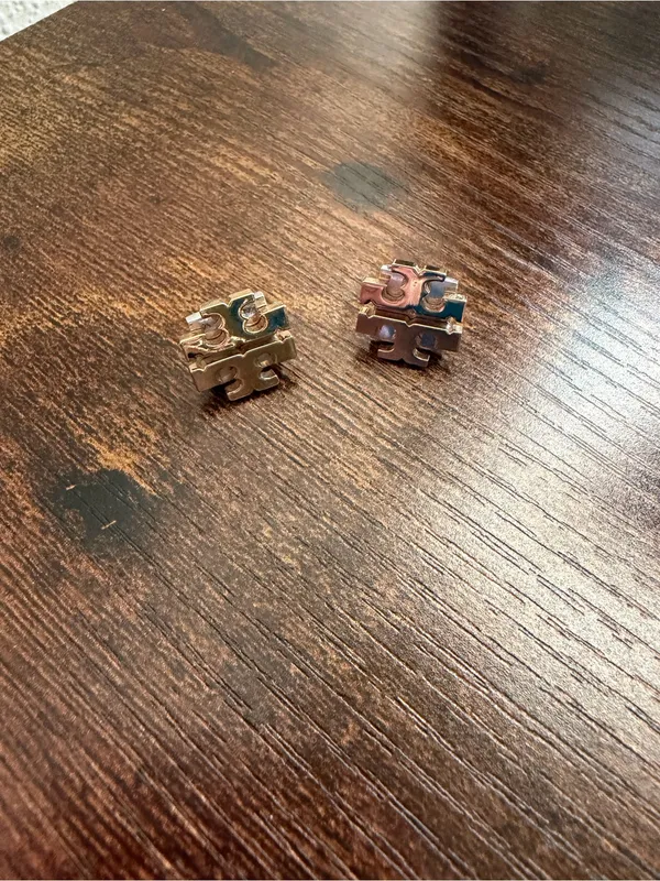 Tory Burch Gold Double-T Logo Stud Earrings - Image 2