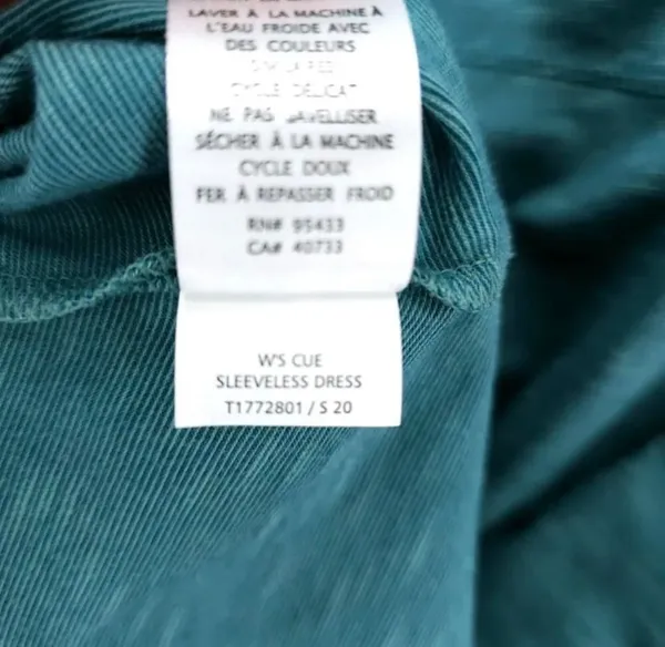 Toad&Co Cue Wrap Dress Size M Teal Blue Sleeveless Tie Waist - Image 7