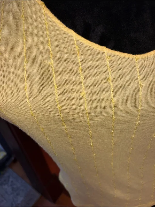 Handmade yellow tank with sequin detail Size M - Image 3