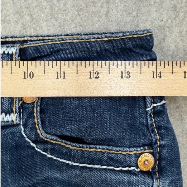 Big Star Jeans Womens 25 Nina Blue Y2K Western Thick Stitch Low Rise Straight - Image 8