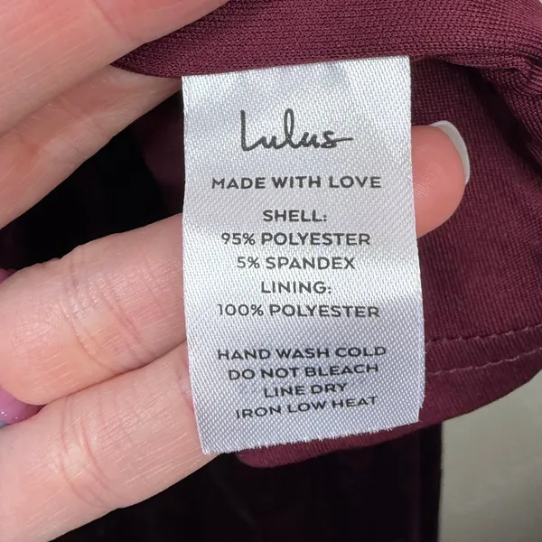 NEW Lulus I'm Enchanted Burgundy Velvet Off-the-Shoulder Tulip Dress Medium - Image 11