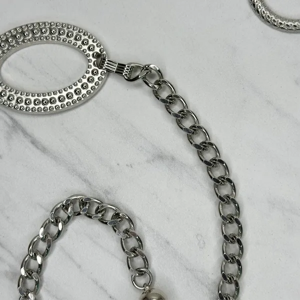 Chunky Studded Silver Tone Chain Belt One Size (OS) ✨ - Image 11