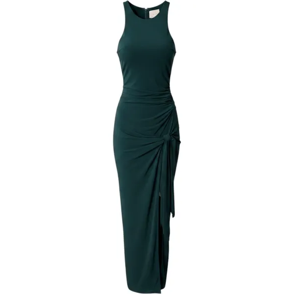 Cinq à Sept Andie Side Tie Dress Green Onyx Ruched Maxi Sleeveless - Image 2