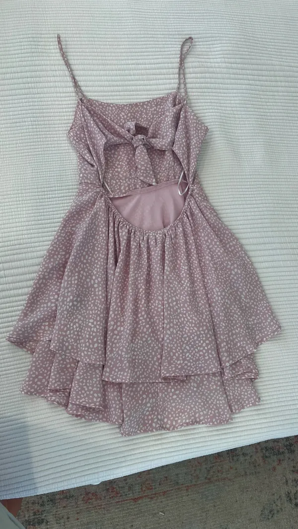 Spring Casual Pink and White Dress - Image 2