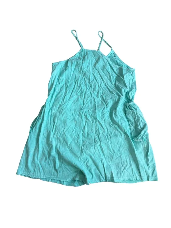 ZENANA Aqua Burnished Shorts Romper Size Large - Image 5