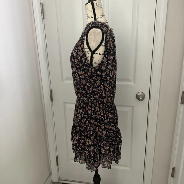 I Joah Sleeveless Black Floral Ruffle Hem Dress - Image 2