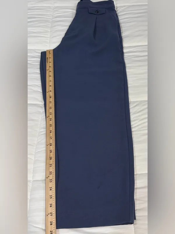 Madewell High Rise Wide Leg Single Pleat Pants in Dusty Blue Size 8 - Image 6