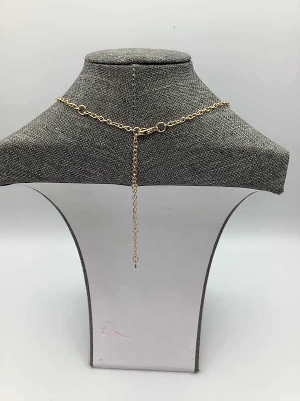 Vintage Gold Tone Circle Pendant Matinee Necklace - Image 2