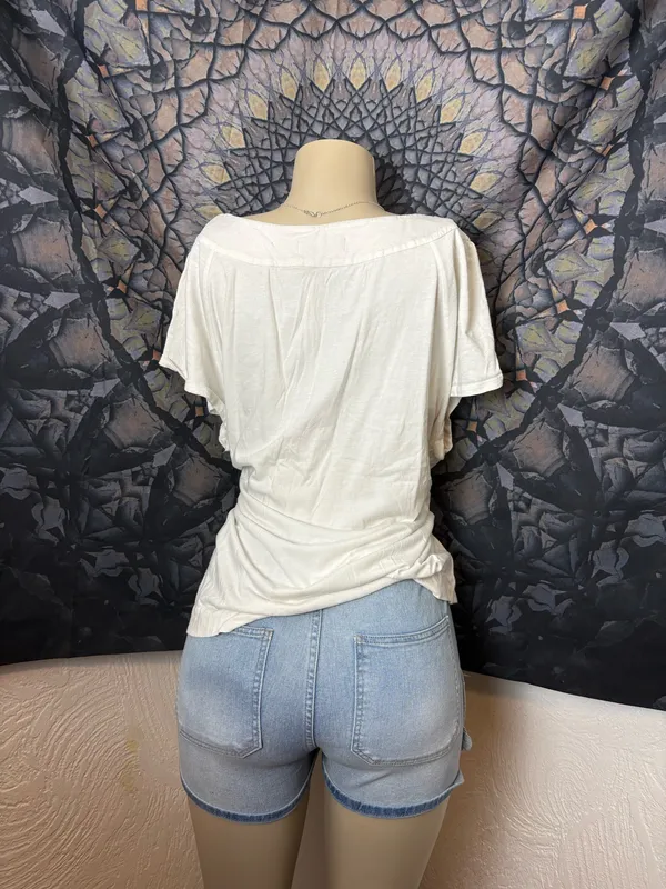 white lightweight plain summer blouse / top Size 28W - Image 7