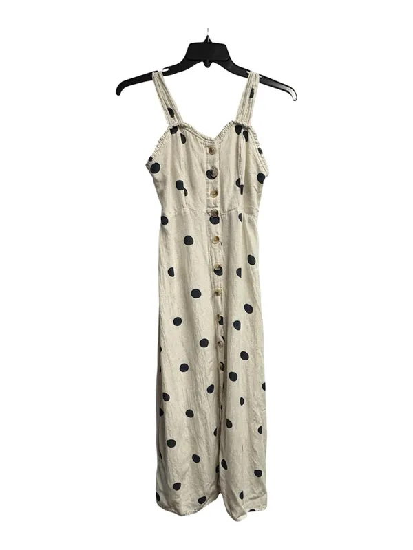 Sincerely Jules Polka Dot Linen Blend Maxi Dress Size Medium - Image 2